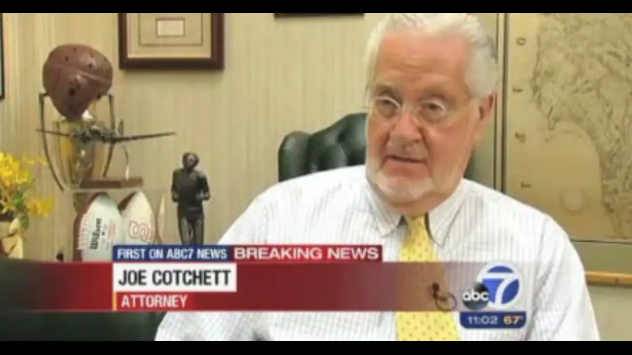 Joe Cotchett discussing legal issues in a television interview